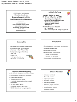 Depression and Suicide in Children and Adolescents
