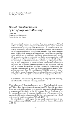 Social Constructivism of Language and Meaning