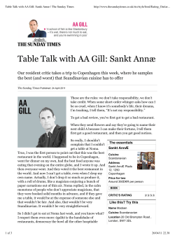 Read the review here - Restaurant Sankt Ann&aelig;