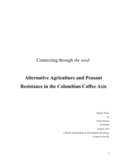 Alternative Agriculture and Peasant Resistance in the Colombian