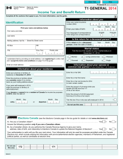 T1 GENERAL 2014 Income Tax and Benefit Return