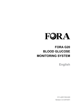 FORA G20 BLOOD GLUCOSE MONITORING SYSTEM