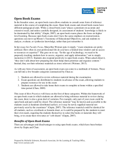 Open Book Exams - Ryerson University