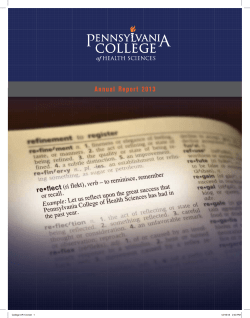 Annual Report 2013 - Pennsylvania College of Health Sciences