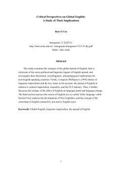 A Review of Critical Perspectives on Global English and Their