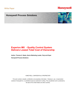Experion MX - Quality Control System Delivers Lowest Total Cost of