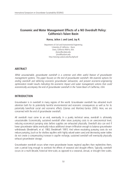 Economic and Water Management Effects of a NO Overdraft