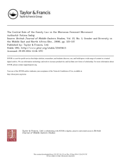 The Central Role of the Family Law in the Moroccan Feminist