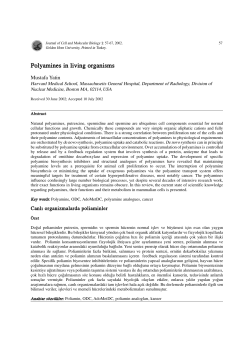 Polyamines in living organisms - Journal of Cell and Molecular Biology