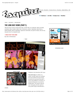 The Long Way Home (part 1) - Esquire