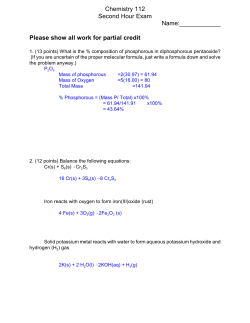 Chemistry 112 Second Hour Exam Name:______ Please show all