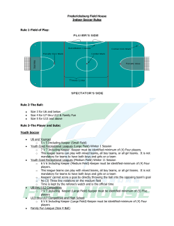 Indoor Soccer Rules - Fredericksburg Field House