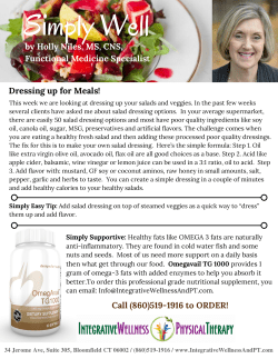 Simply Well newsletter #47, 10-8-16