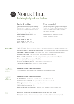 Picnic menu - Noble Hill