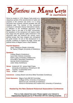 Reflections on Magna Carta - College of Arts