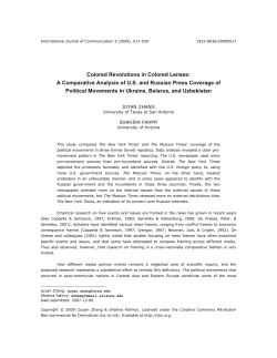 Colored Revolutions in Colored Lenses: A Comparative Analysis of