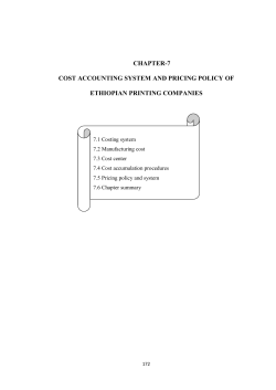 THE AVAILABILITY OF MANAGEMENT ACCOUNTING