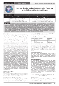 Storage Studies on Bottle Gourd Juice Preserved with Different