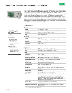 HOBO MX Temp/RH Data Logger (MX1101) Manual