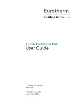 T2750 Foxboro PAC User Guide