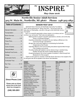 May-June 2016 - Northville Parks and Recreation