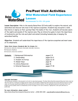 Pre/Post Visit Activities - Boise Environmental Education