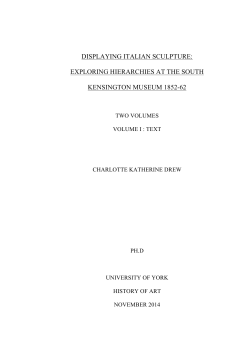 DISPLAYING ITALIAN SCULPTURE: EXPLORING HIERARCHIES