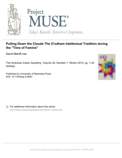 Pulling Down the CLouds The O`odham Intellectual