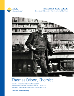 Thomas Edison, Chemist - American Chemical Society