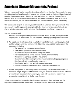 American Literary Movements Project