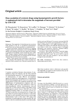 Dose escalation of cytotoxic drugs using haematopoietic growth