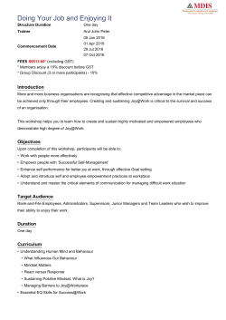 Doing Your Job and Enjoying It