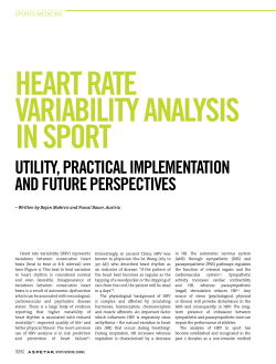Heart rate variability analysis in sport Utility, practical