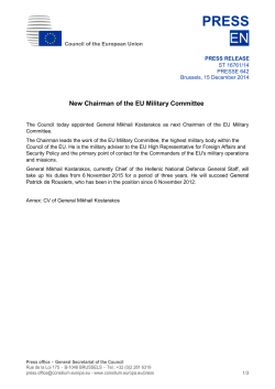 New Chairman of the EU Military Committee