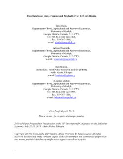 Fixed land rent, sharecropping and Productivity of Teff in Ethiopia