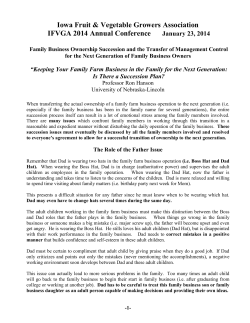 Ron Hanson - Business Ownership Family Succession