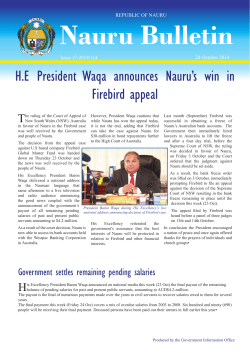 Nauru Bulletin - The Government of the Republic of Nauru