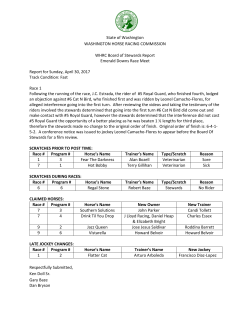 Stewards Report April 30, 2017