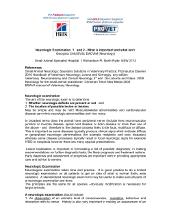 Neurologic Examination 1 and 2 - Australian Veterinary Association