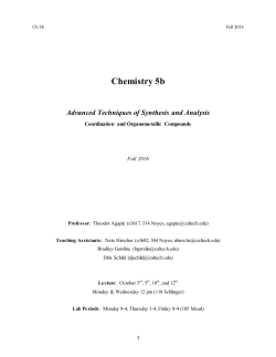 Chemistry 5B - Agapie Group