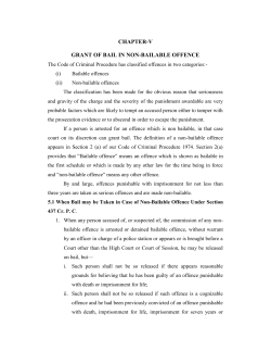 chapter-v grant of bail in non-bailable offence