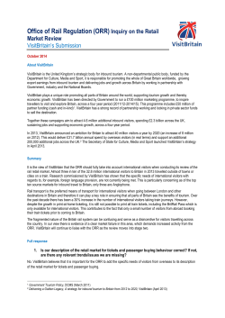Office of Rail Regulation (ORR) Inquiry on the Retail