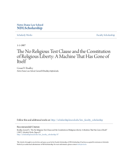 The No Religious Test Clause and the Constitution of Religious