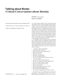 Critical Conversations about Identity