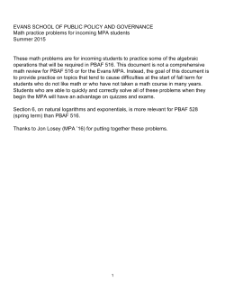 Math Practice Problem Set - Evans School of Public Affairs