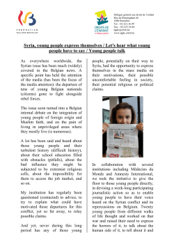 Syria, young people express themselves / Let`s hear what young