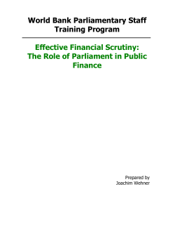 The Role of Parliament in Public Finance