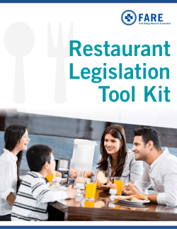 Toolkit: Advocating for Food Allergy Restaurant Legislation in your