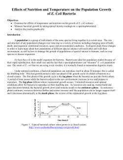 Effects of Nutrition and Temperature on the Population Growth of E