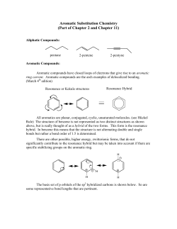 Aromatic Substitution Chemistry (Part of Chapter 2 and Chapter 11)